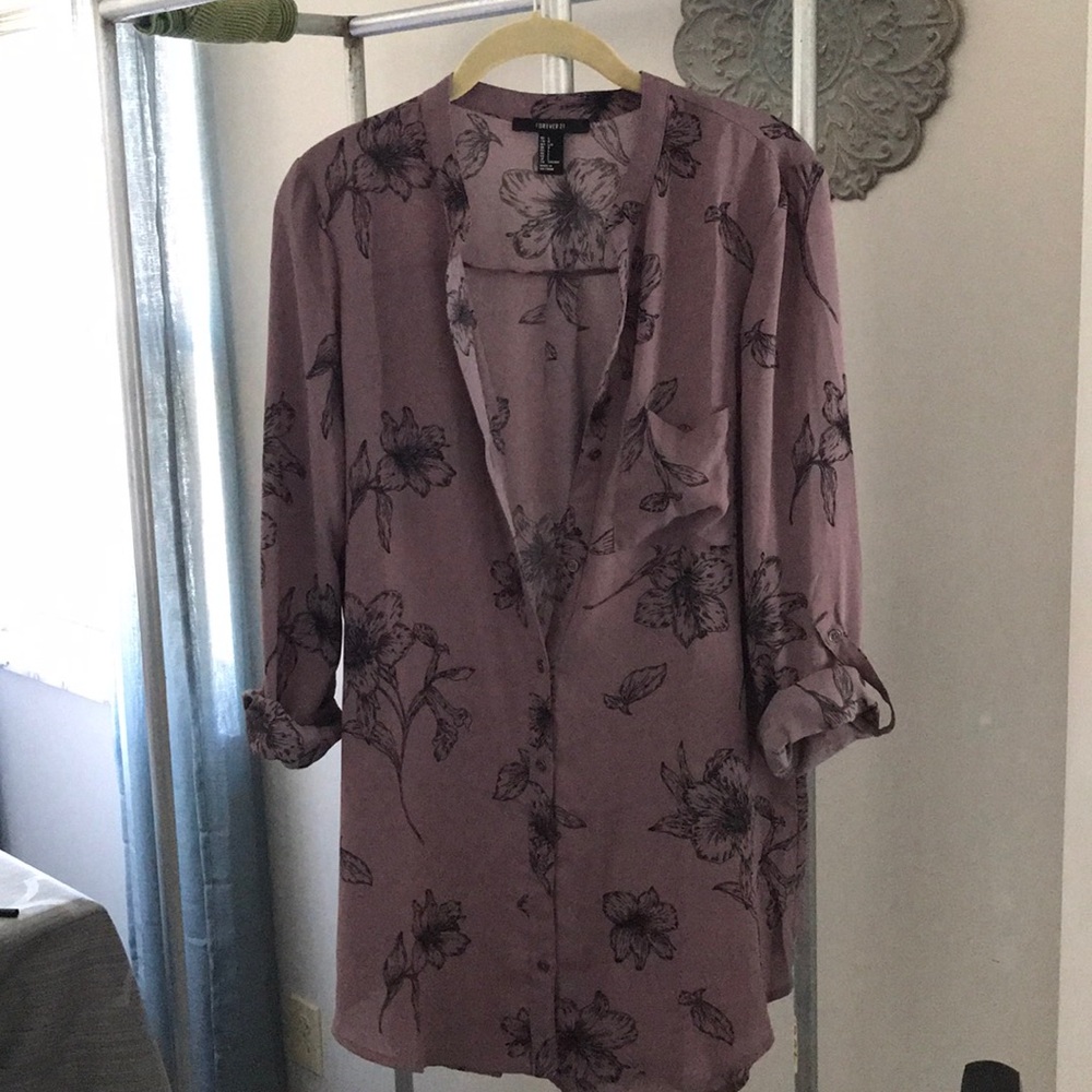 loose fit chiffon floral top
